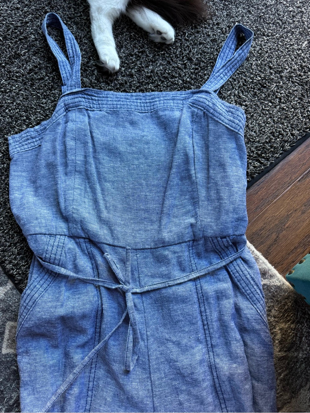 Old Navy Blue Chambray Tie-Waist Romper
